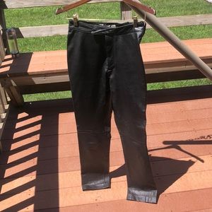 Real Leather Straight Pants - waist size 4